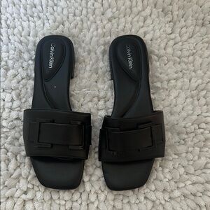 Calvin Klein Women's Black Slide Sandals